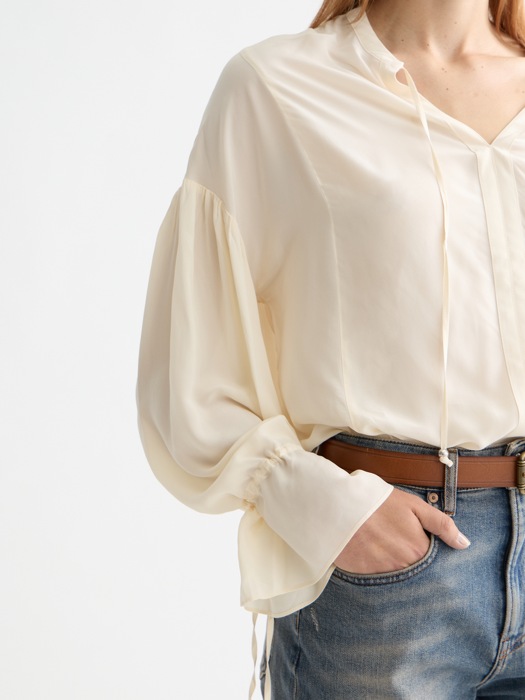Draw string blouse - Eggnog