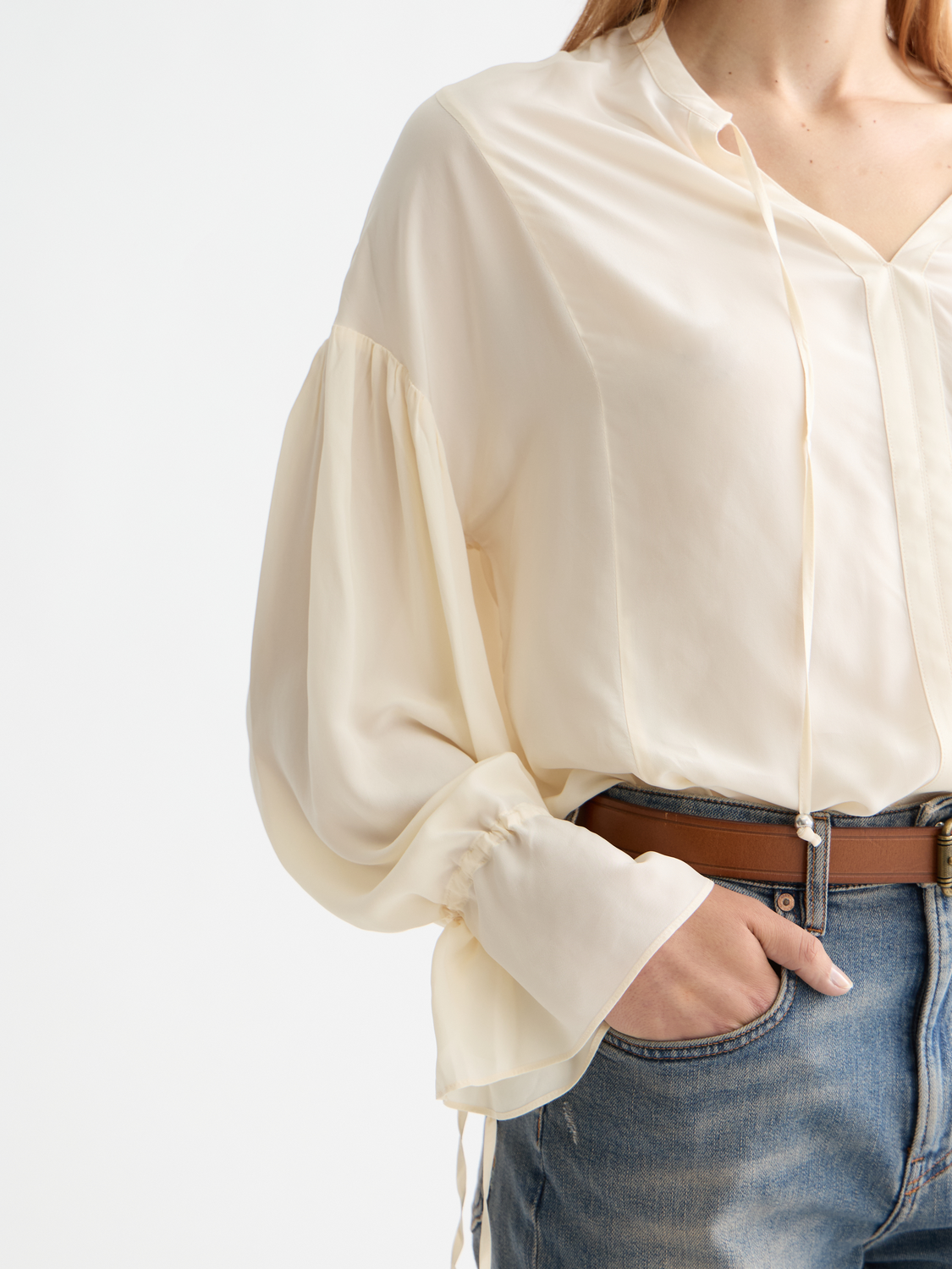 Draw string blouse - Eggnog