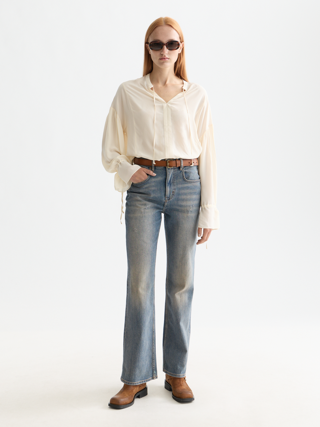 Draw string blouse - Eggnog
