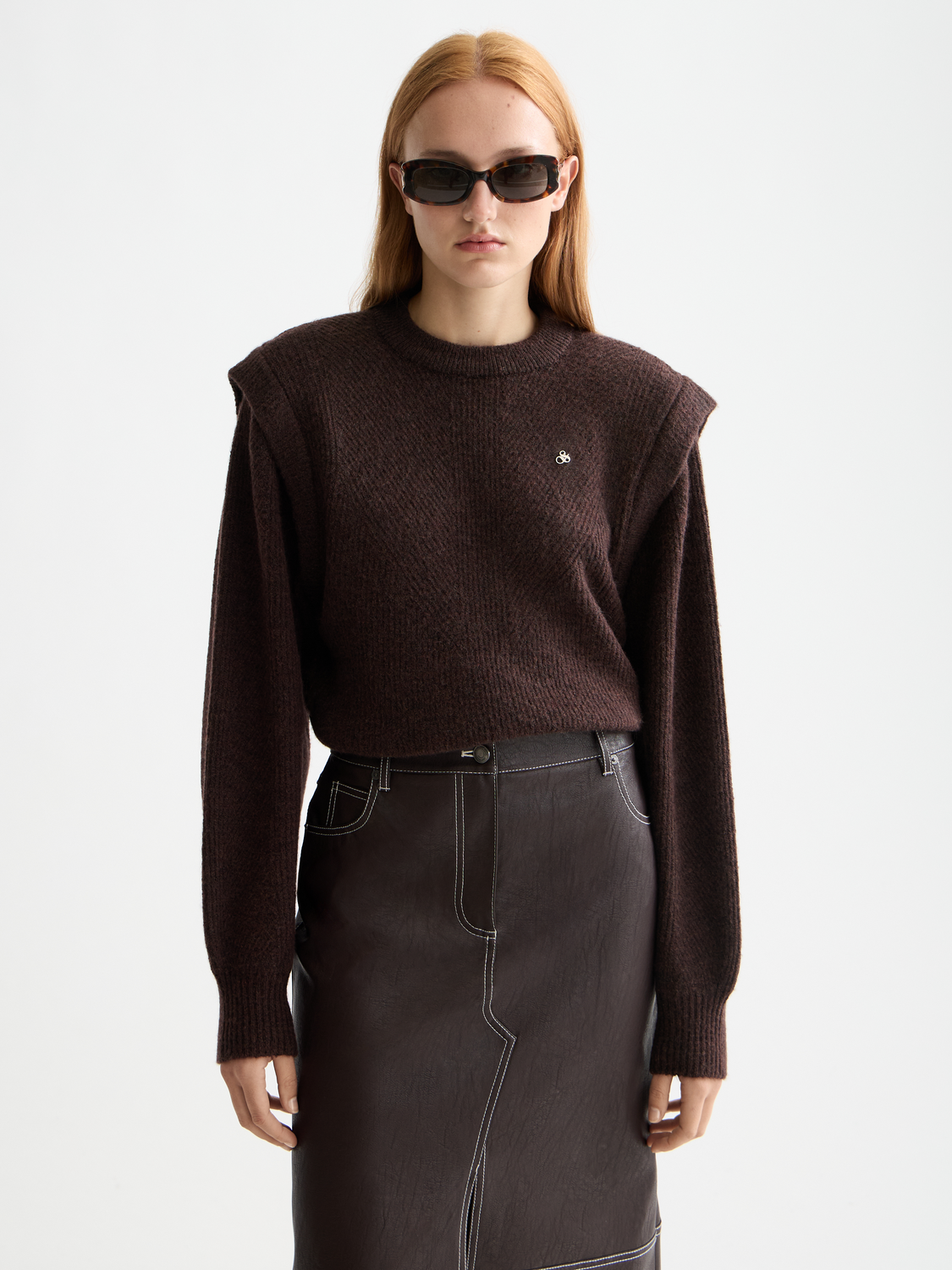 Shoulder detail knit - Chocolate Plum