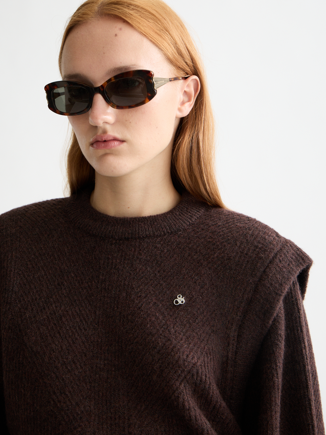 Shoulder detail knit - Chocolate Plum