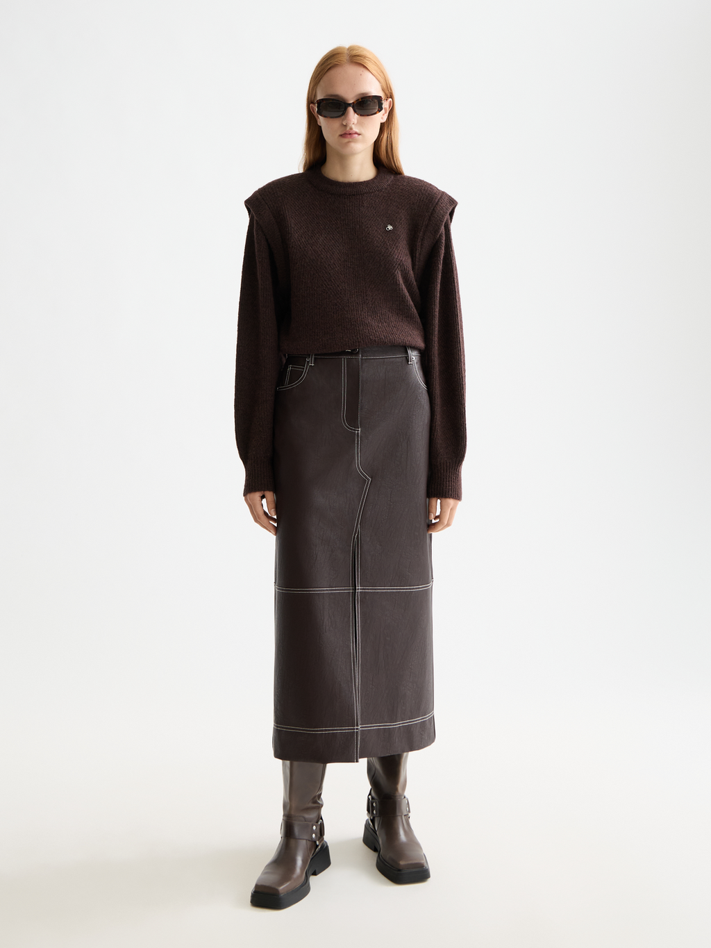 Shoulder detail knit - Chocolate Plum
