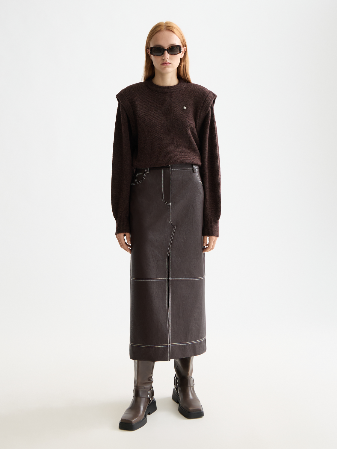 Shoulder detail knit - Chocolate Plum