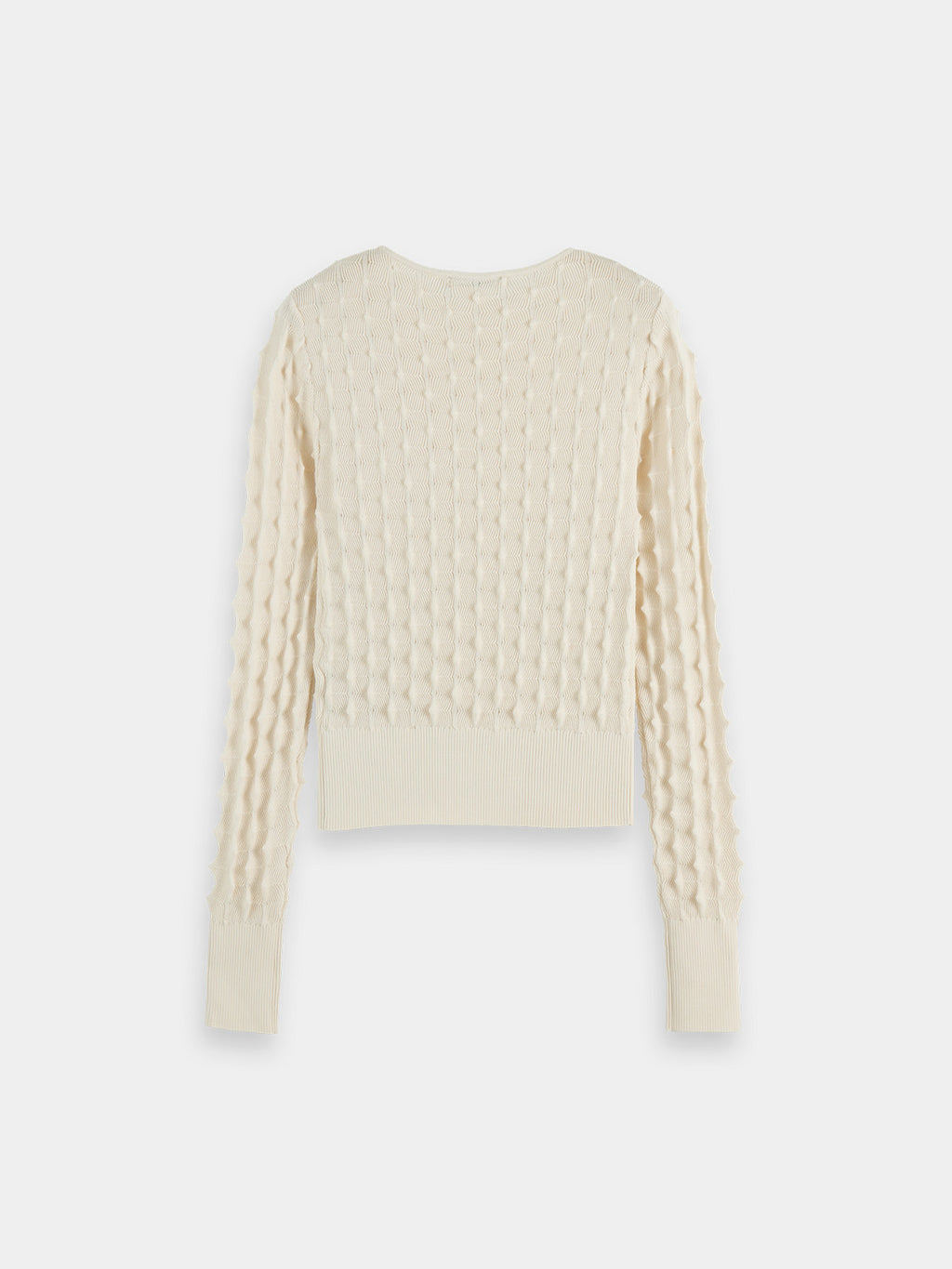 Textured stitch pullover - Eggnog