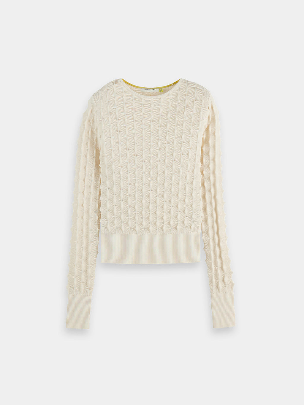 Textured stitch pullover - Eggnog