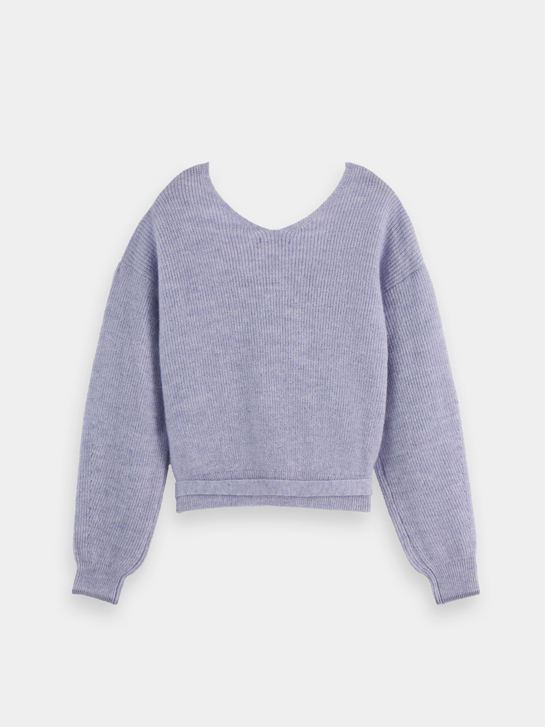 Fuzzy wrap cardigan - Lavender Melange