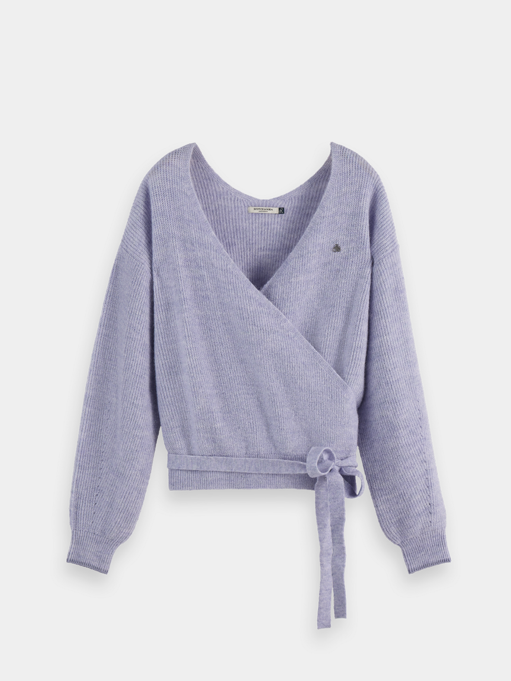 Fuzzy wrap cardigan - Lavender Melange