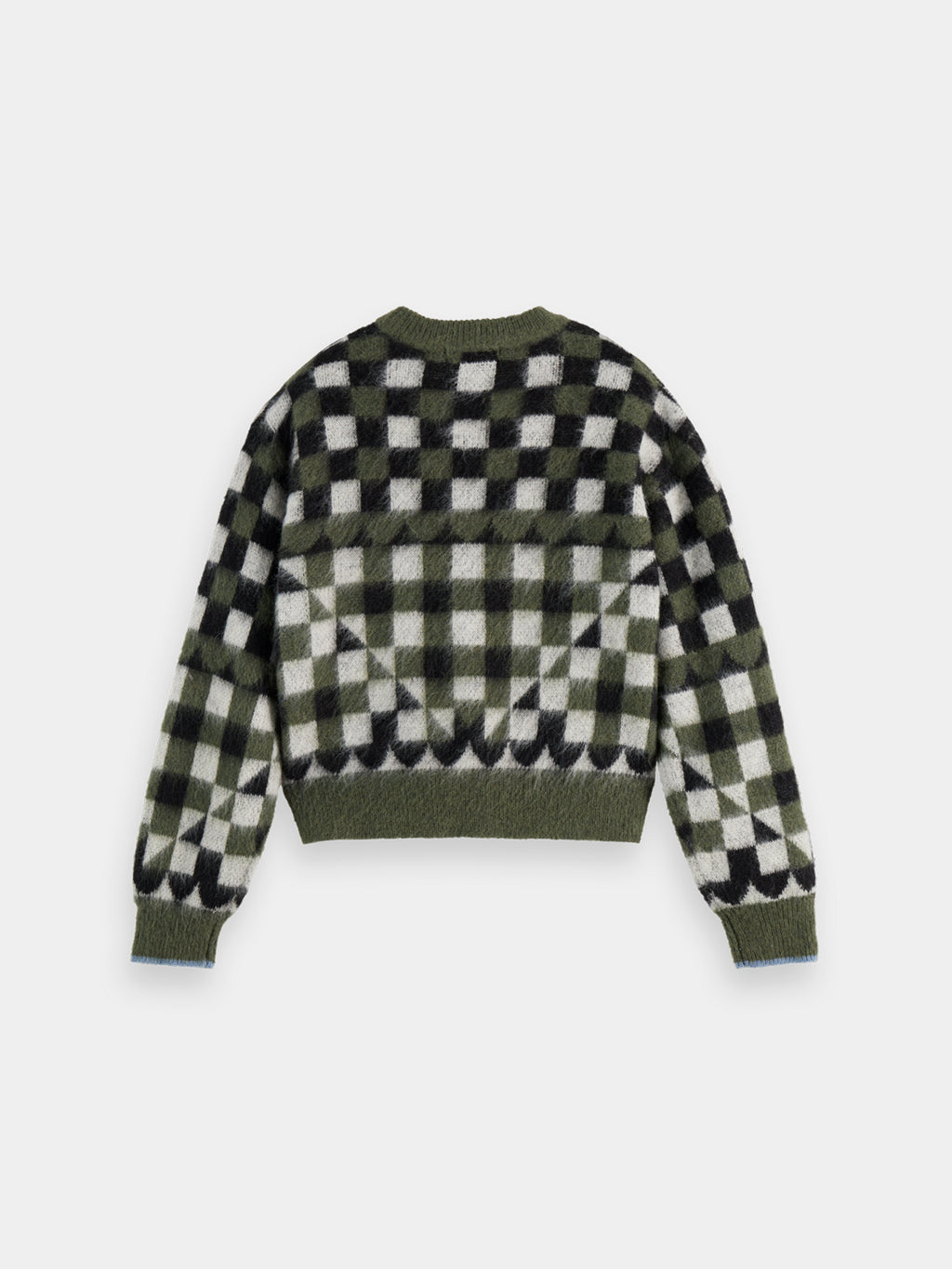 Fuzzy jacquard pullover - Thyme