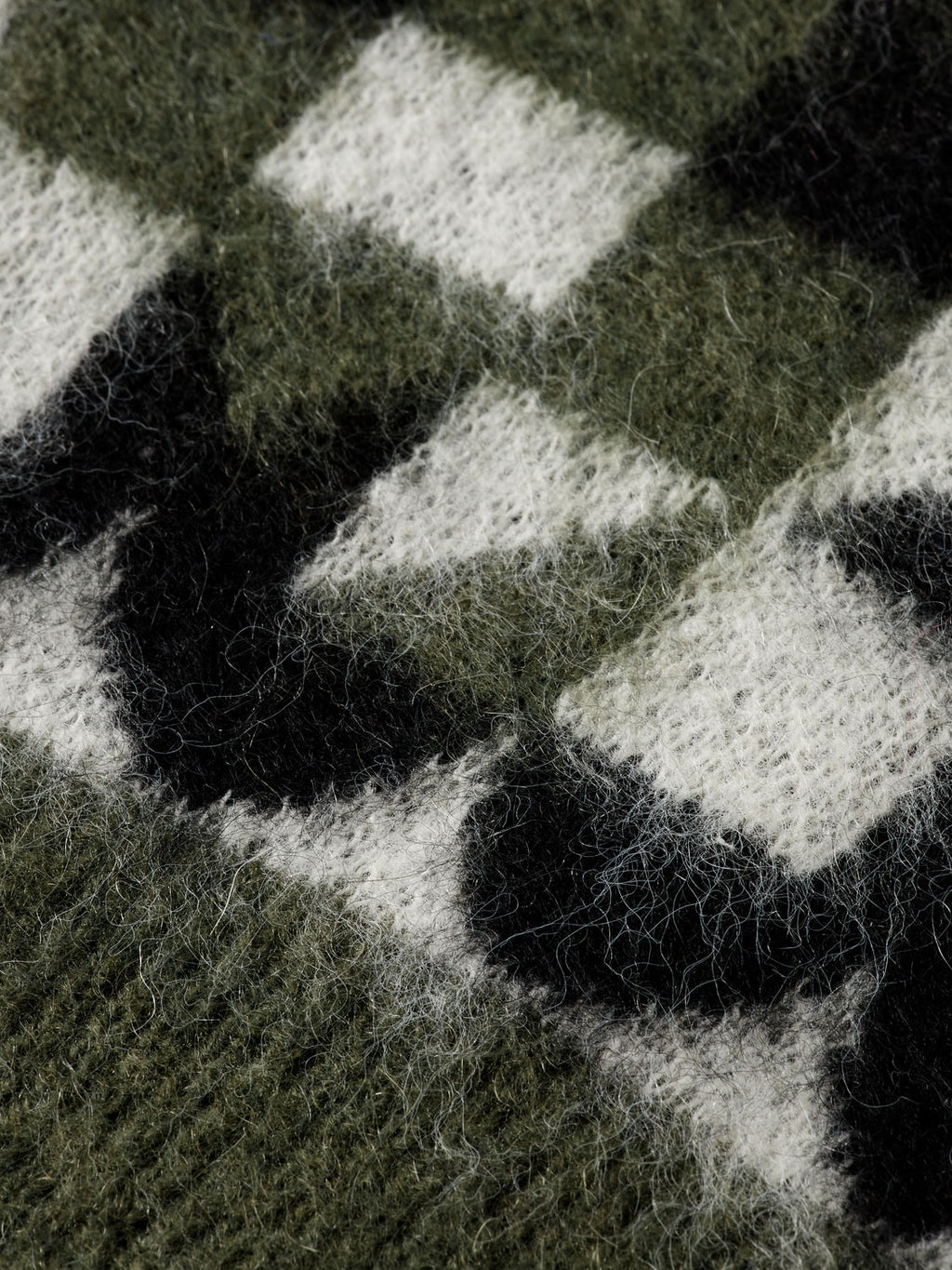 Fuzzy jacquard pullover - Thyme
