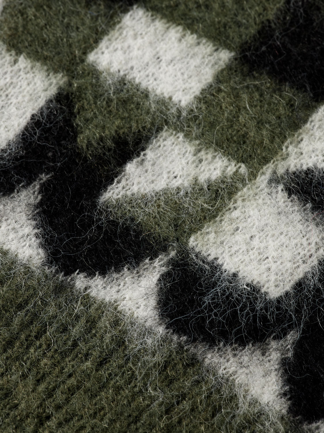 Fuzzy jacquard pullover - Thyme