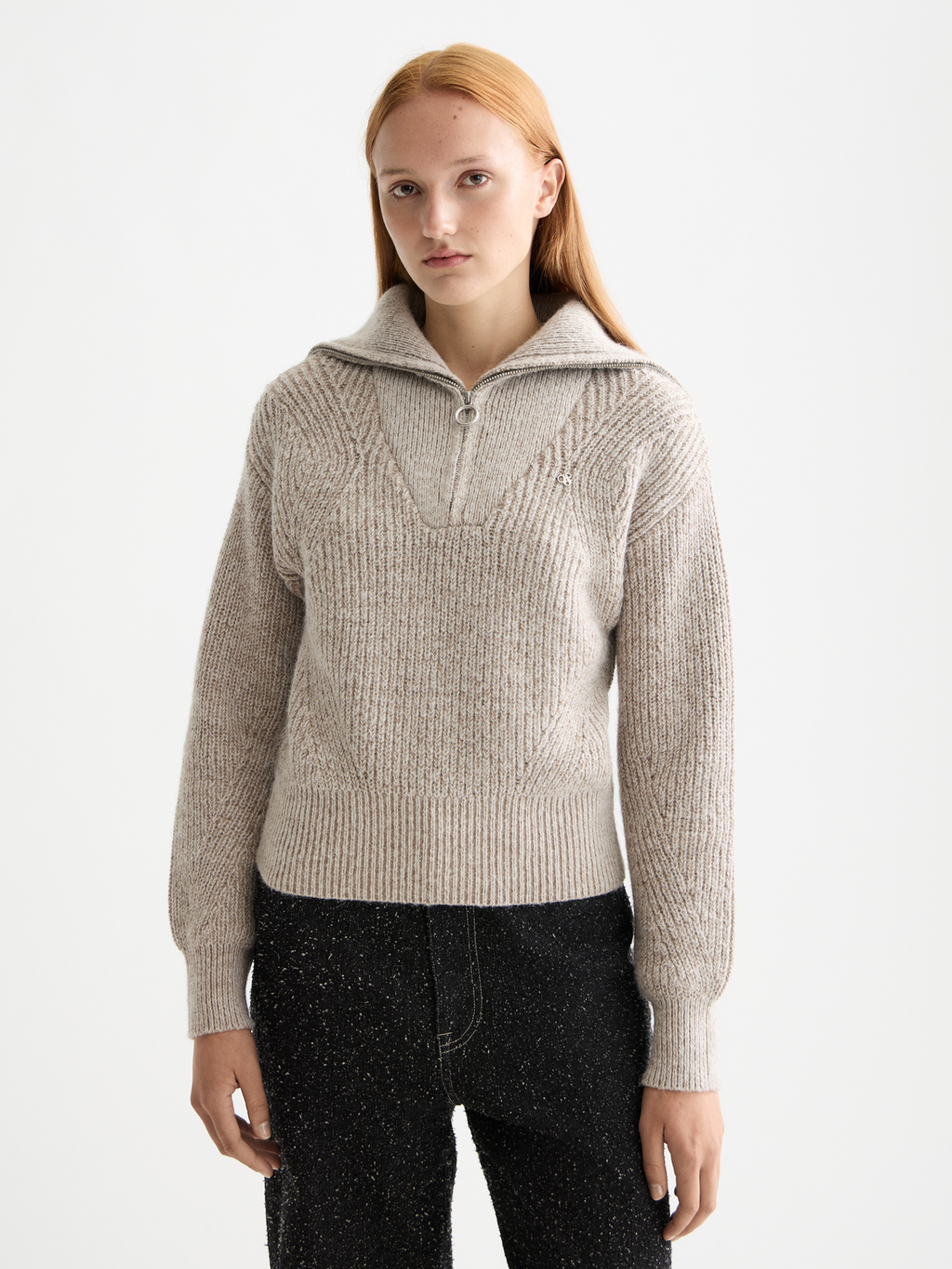 Half zip pullover - Tannin Melange