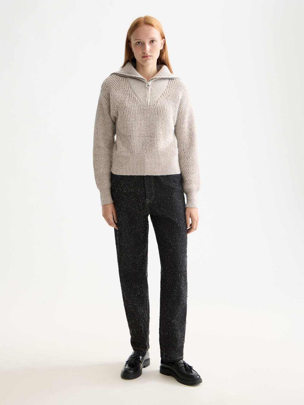 Half zip pullover - Tannin Melange