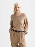 V-neck relaxed-fit pullover - Amphora Melange