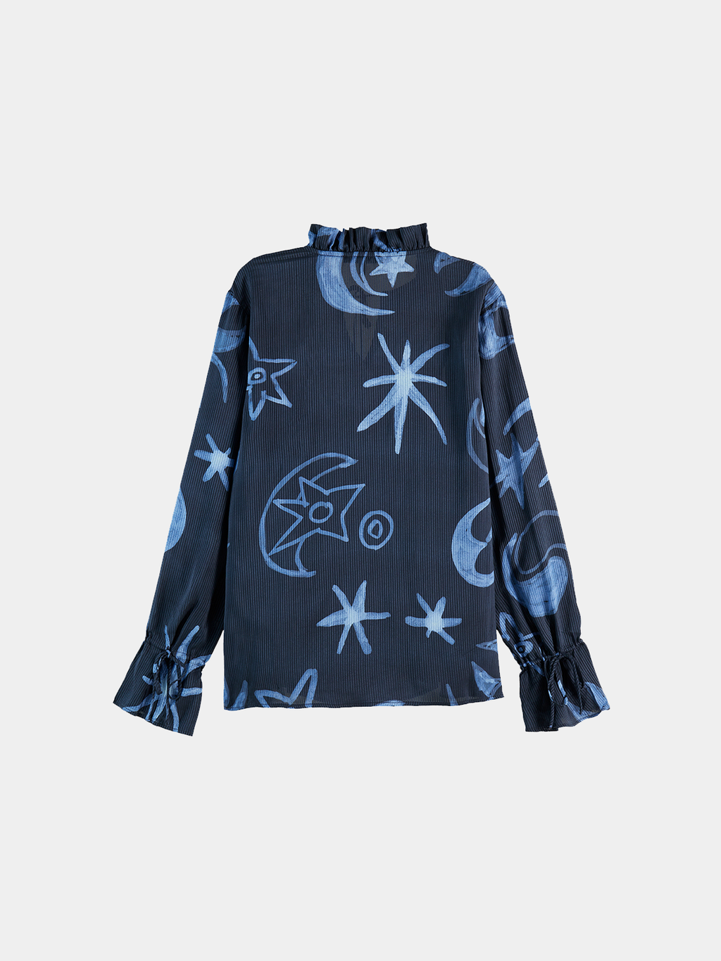 Blouse with drawstring cuffs - Cosmic Sky Spaced Carbon