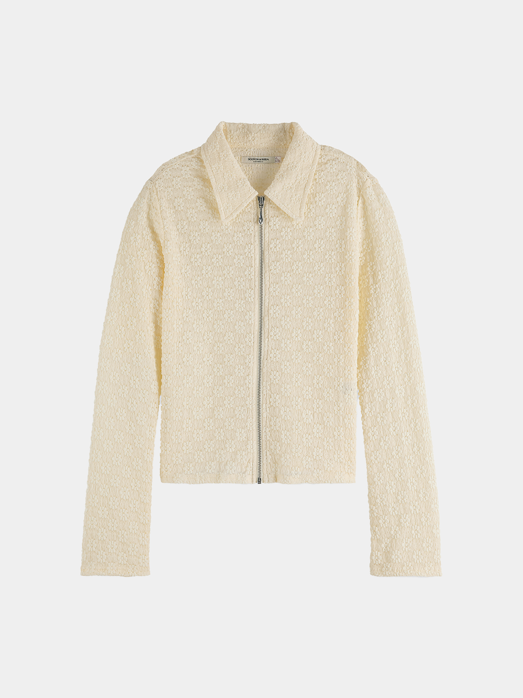 Zip through long sleeve top - Eggnog