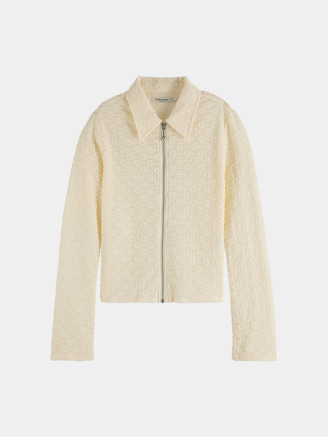 Zip through long sleeve top - Eggnog