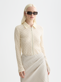 Zip through long sleeve top - Eggnog