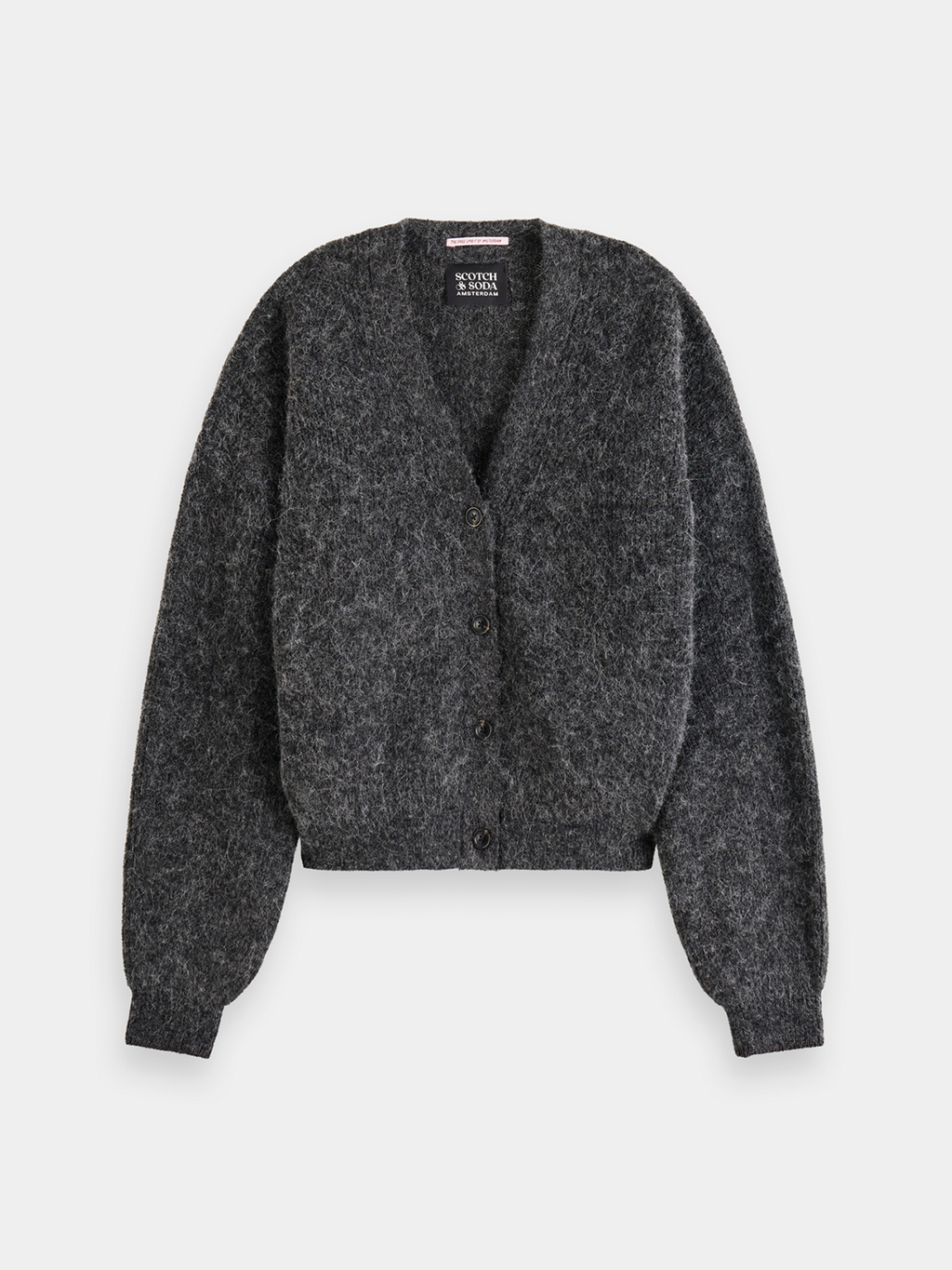 Fuzzy cardigan - Charcoal Melange