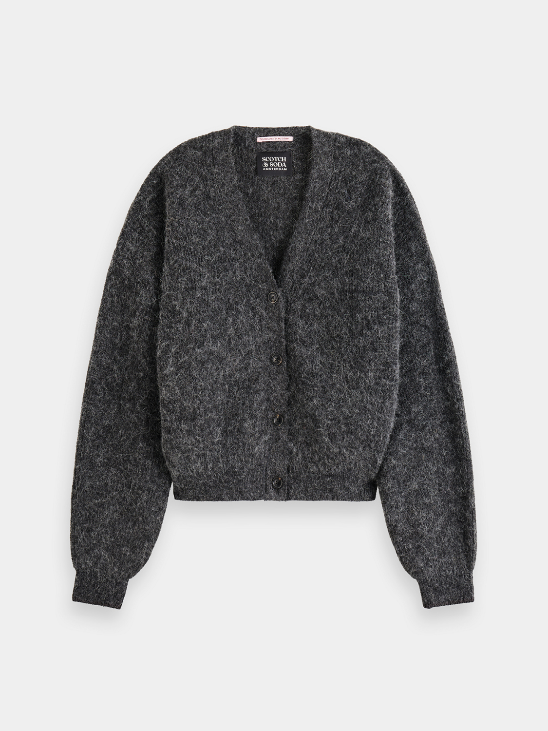 Fuzzy cardigan - Charcoal Melange