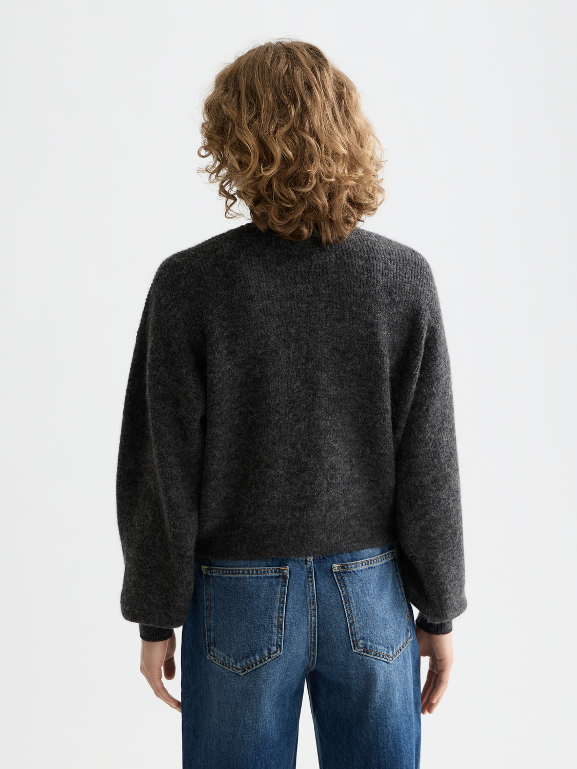 Fuzzy cardigan - Charcoal Melange