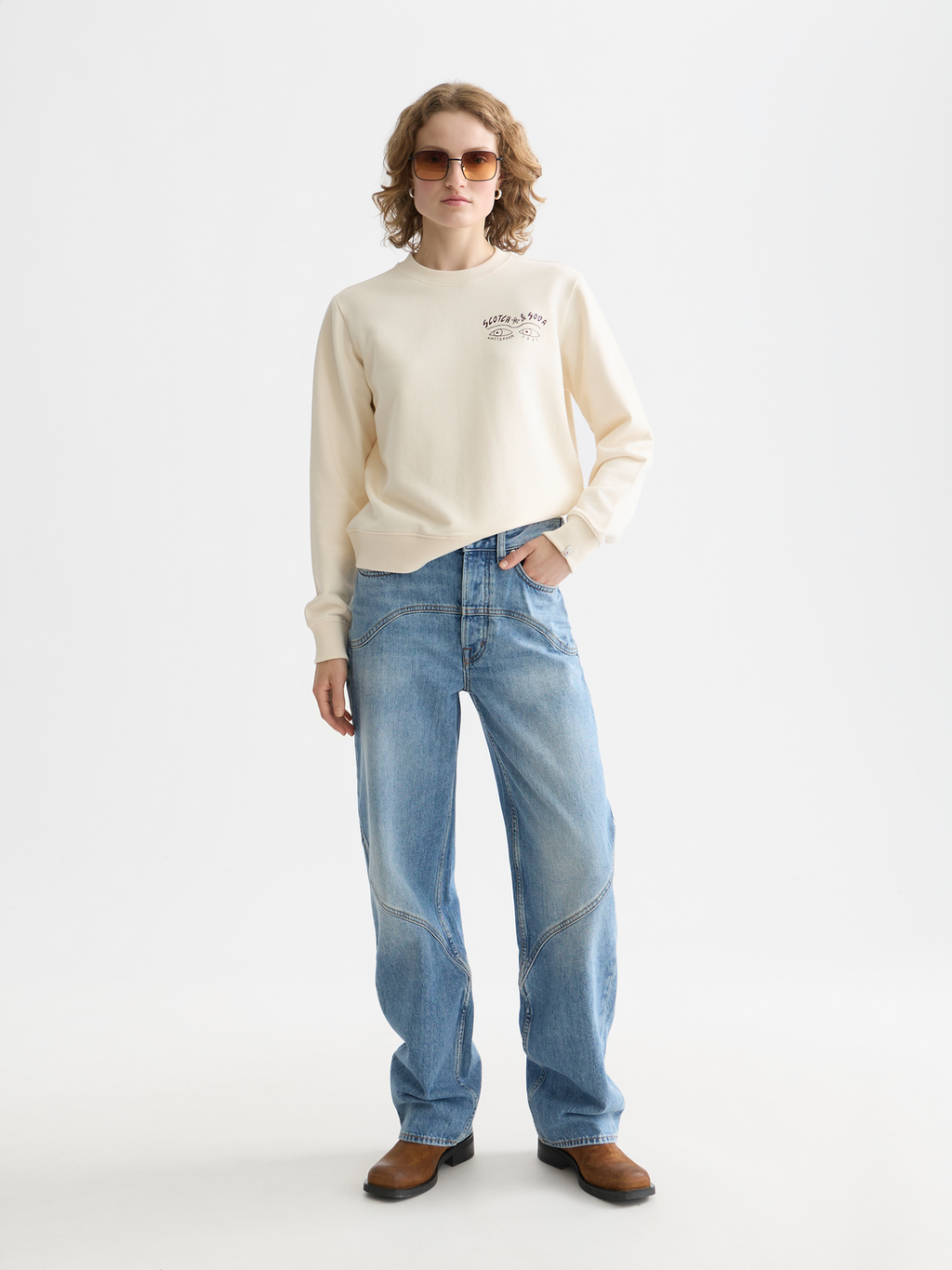 Scotch & Soda - Artwork sweatshirt - Eggnog
