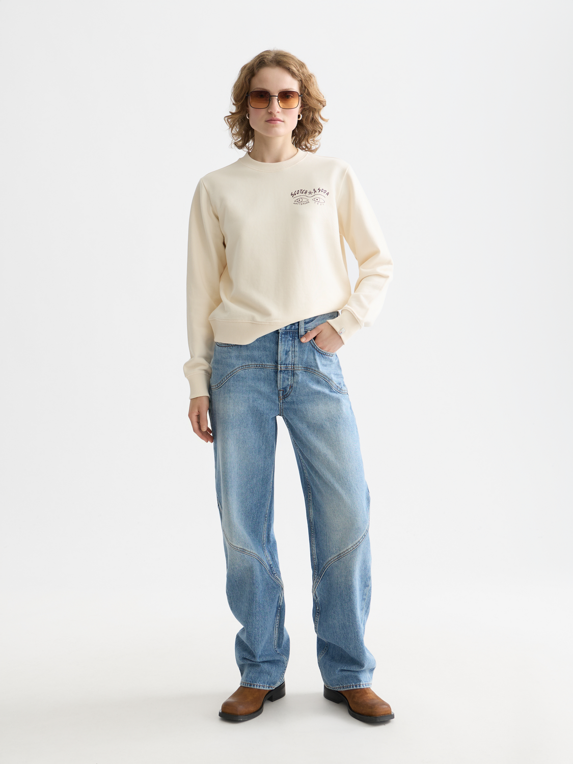 Scotch & Soda - Artwork sweatshirt - Eggnog