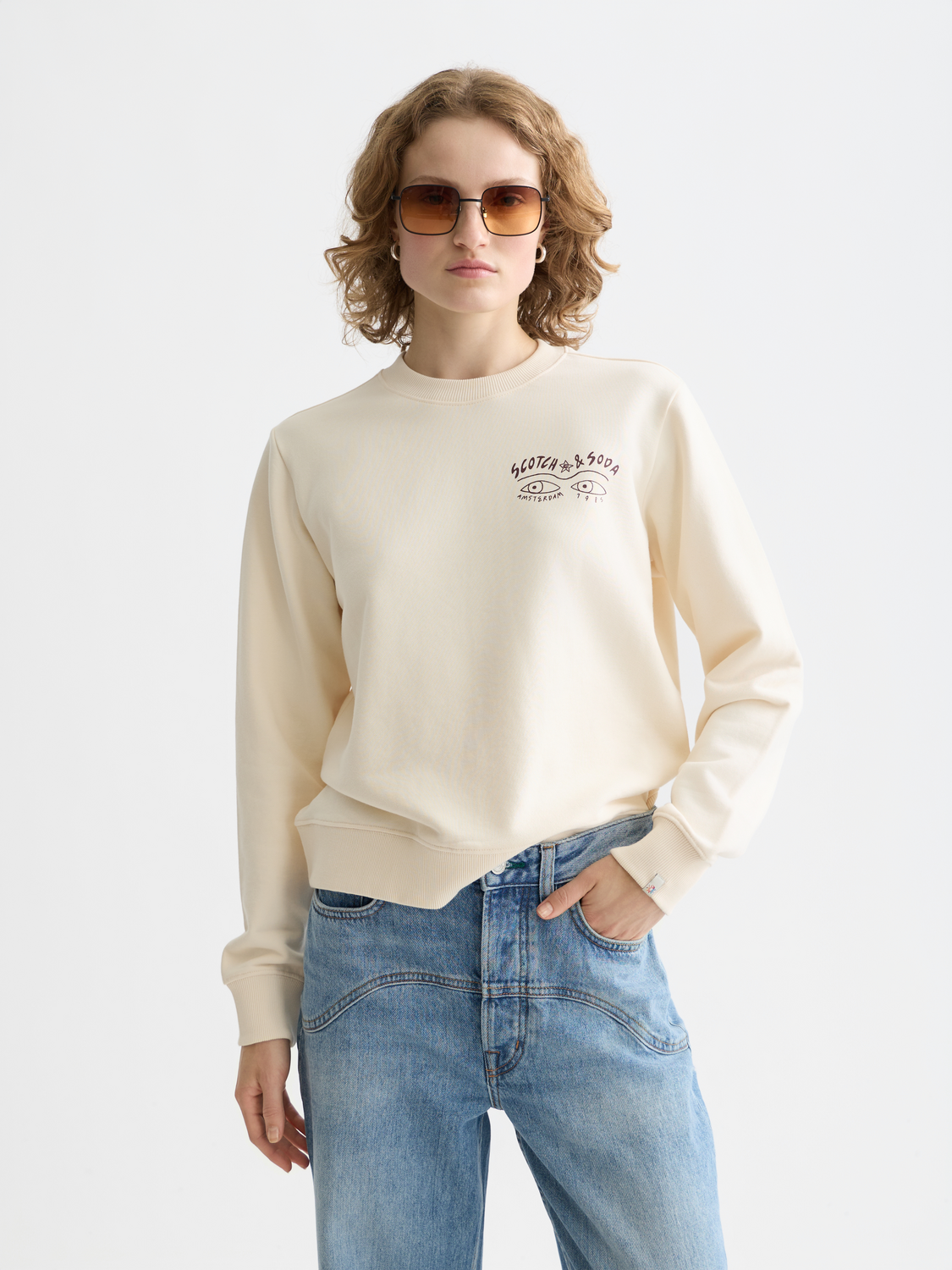 Scotch & Soda - Artwork sweatshirt - Eggnog