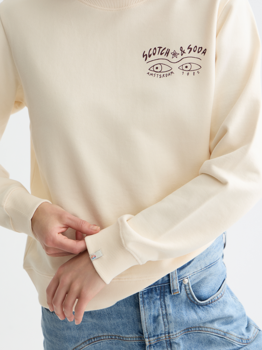 Scotch & Soda - Artwork sweatshirt - Eggnog