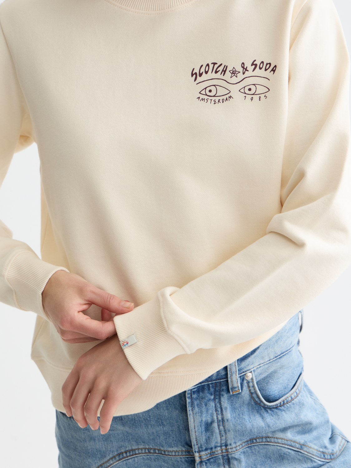 Scotch & Soda - Artwork sweatshirt - Eggnog