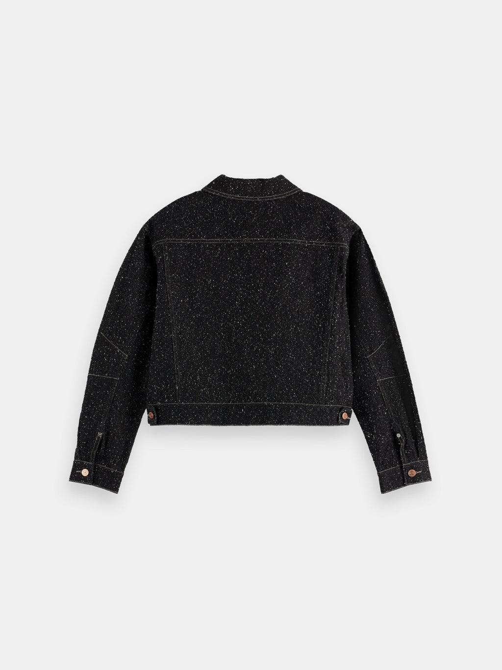 Textured denim jacket - Black Snow