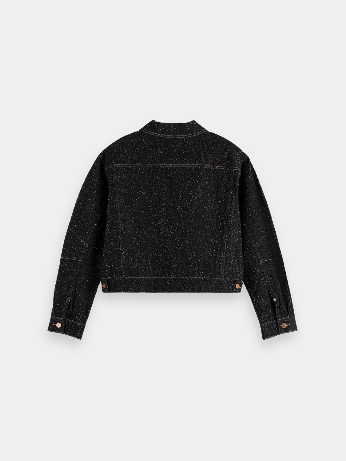 Textured denim jacket - Black Snow