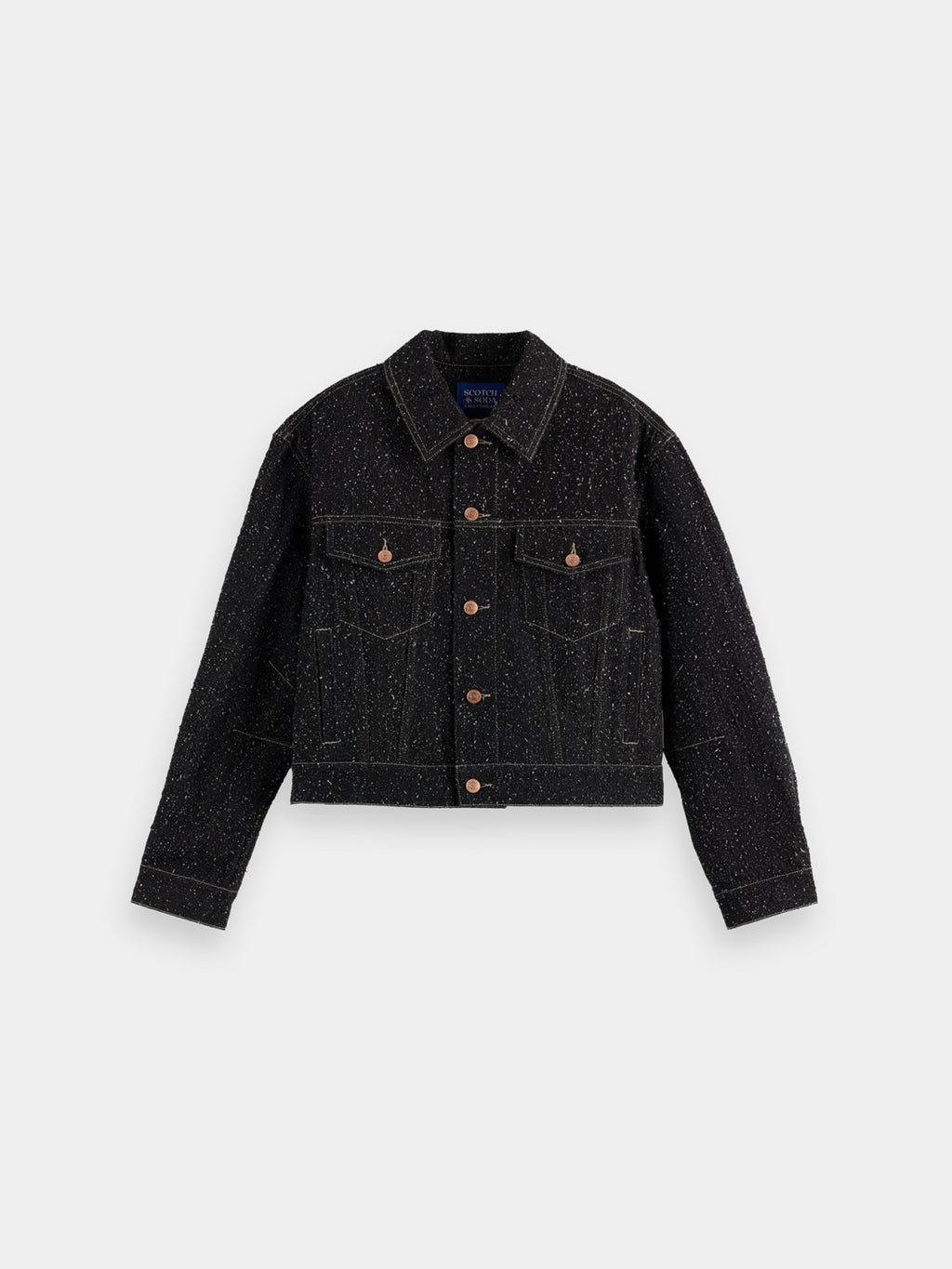 Textured denim jacket - Black Snow