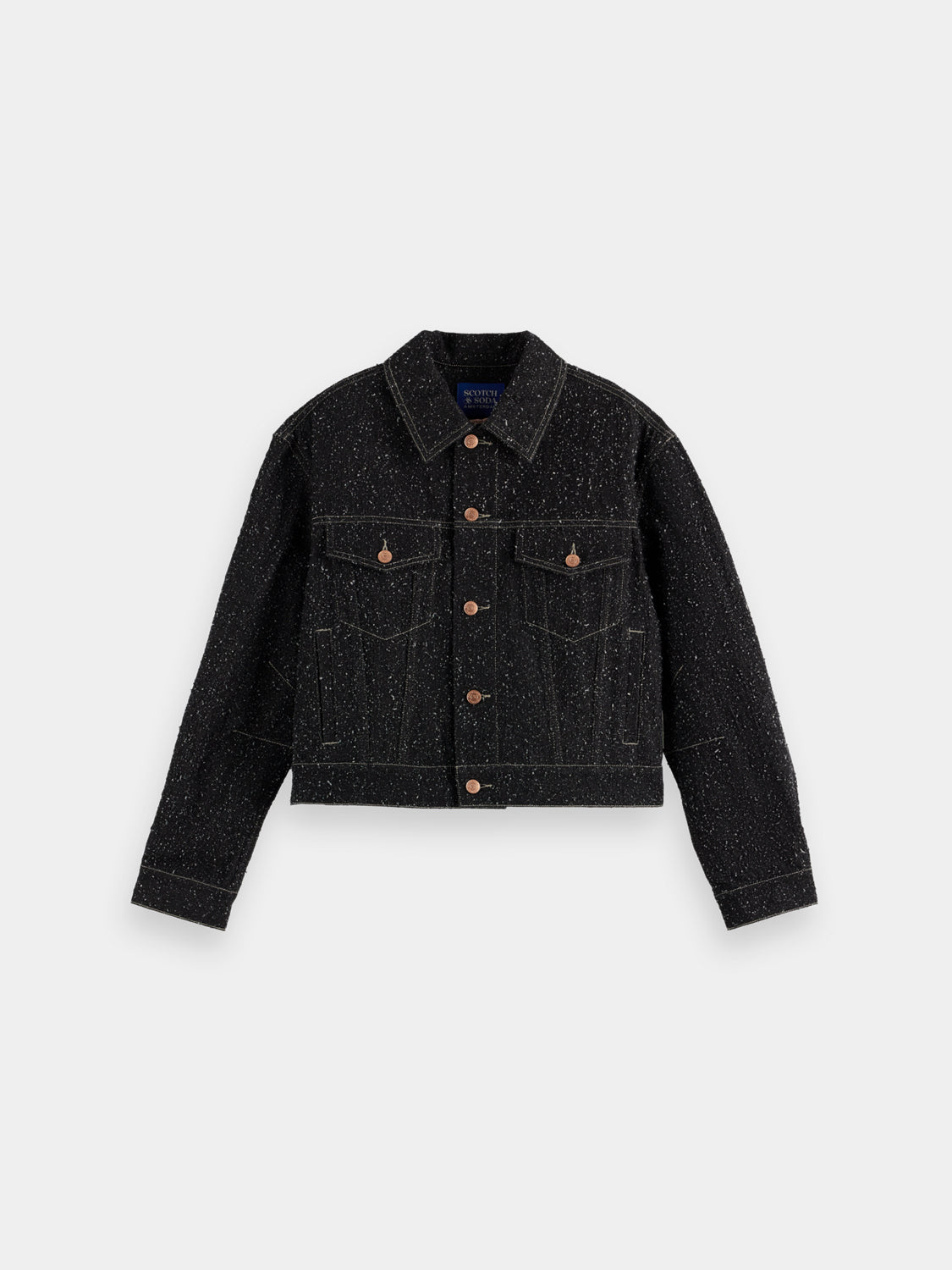 Textured denim jacket - Black Snow