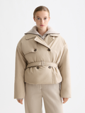 Padded cropped trench coat - Plaza Taupe