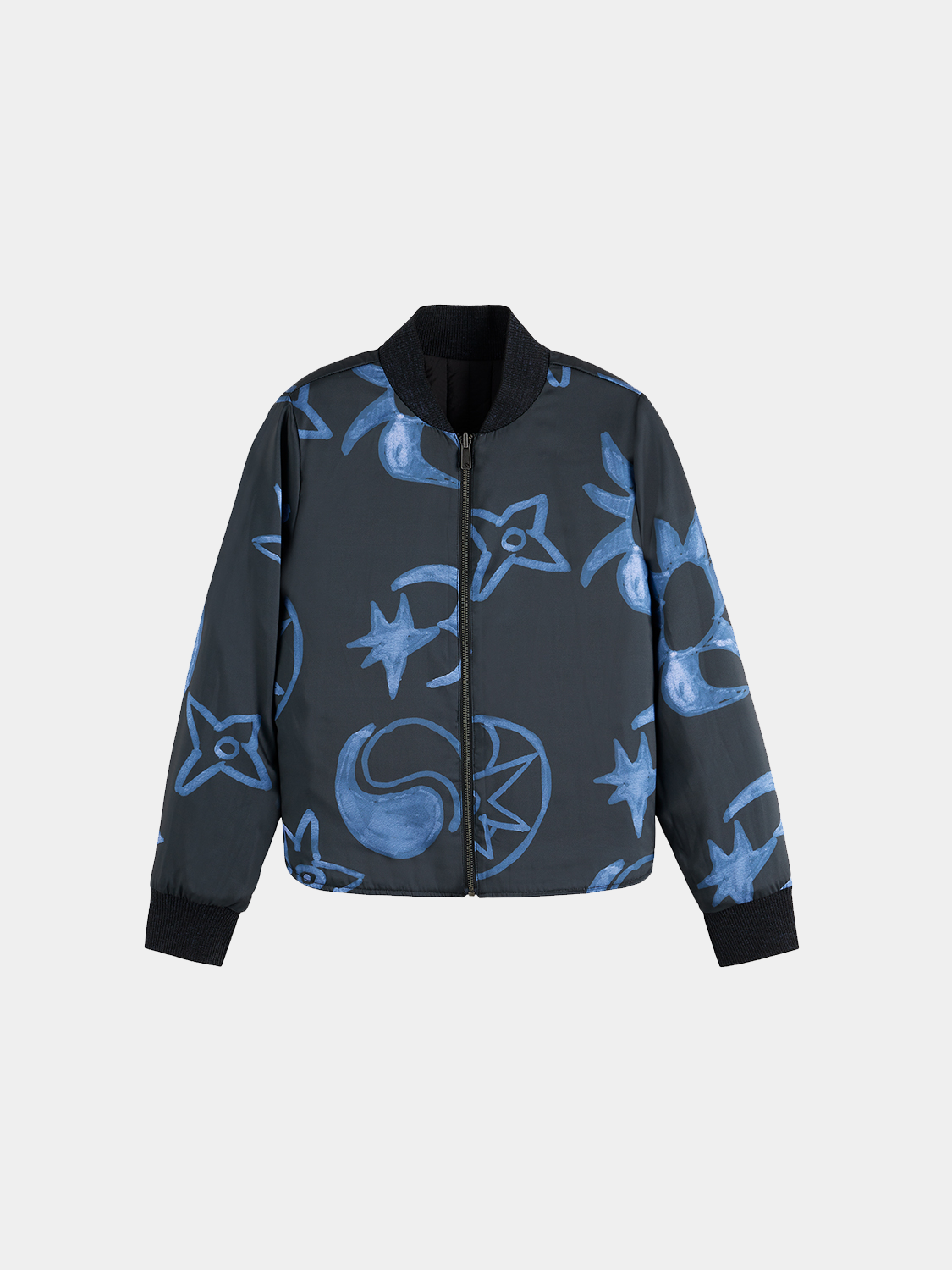 Reversible quilted bomber - Meteorite
