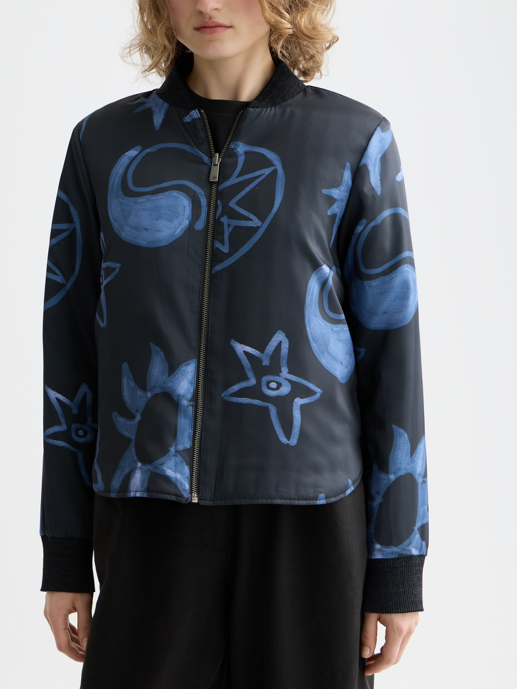 Reversible quilted bomber - Meteorite
