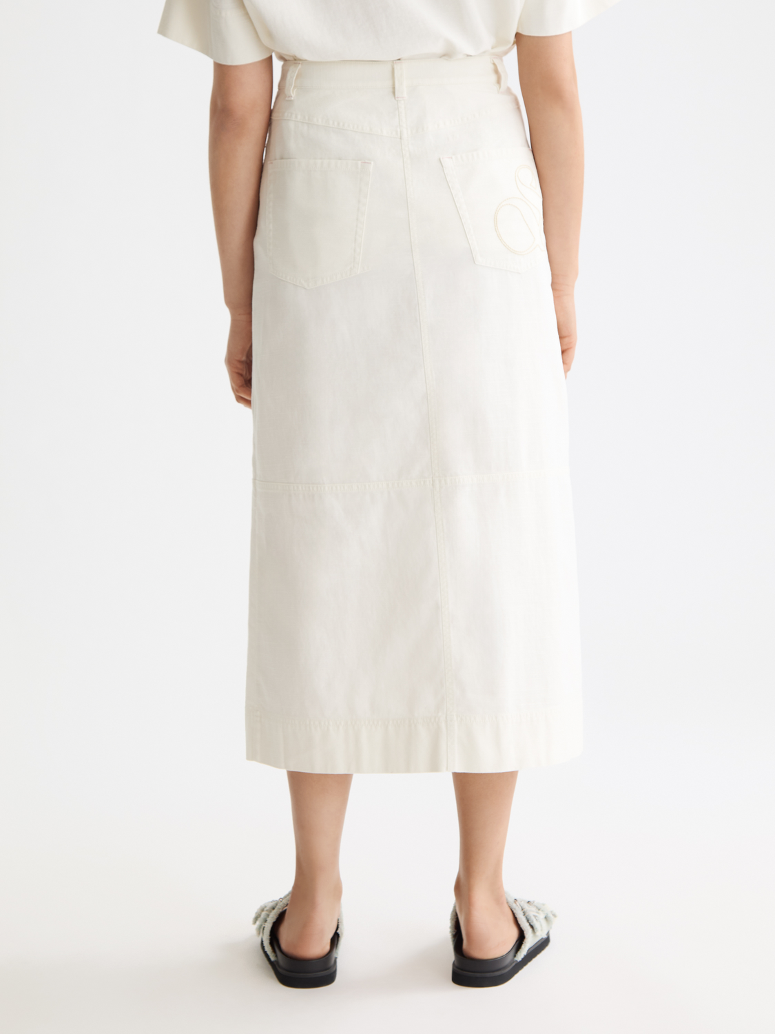 Workwear midi skirt - Eggnog