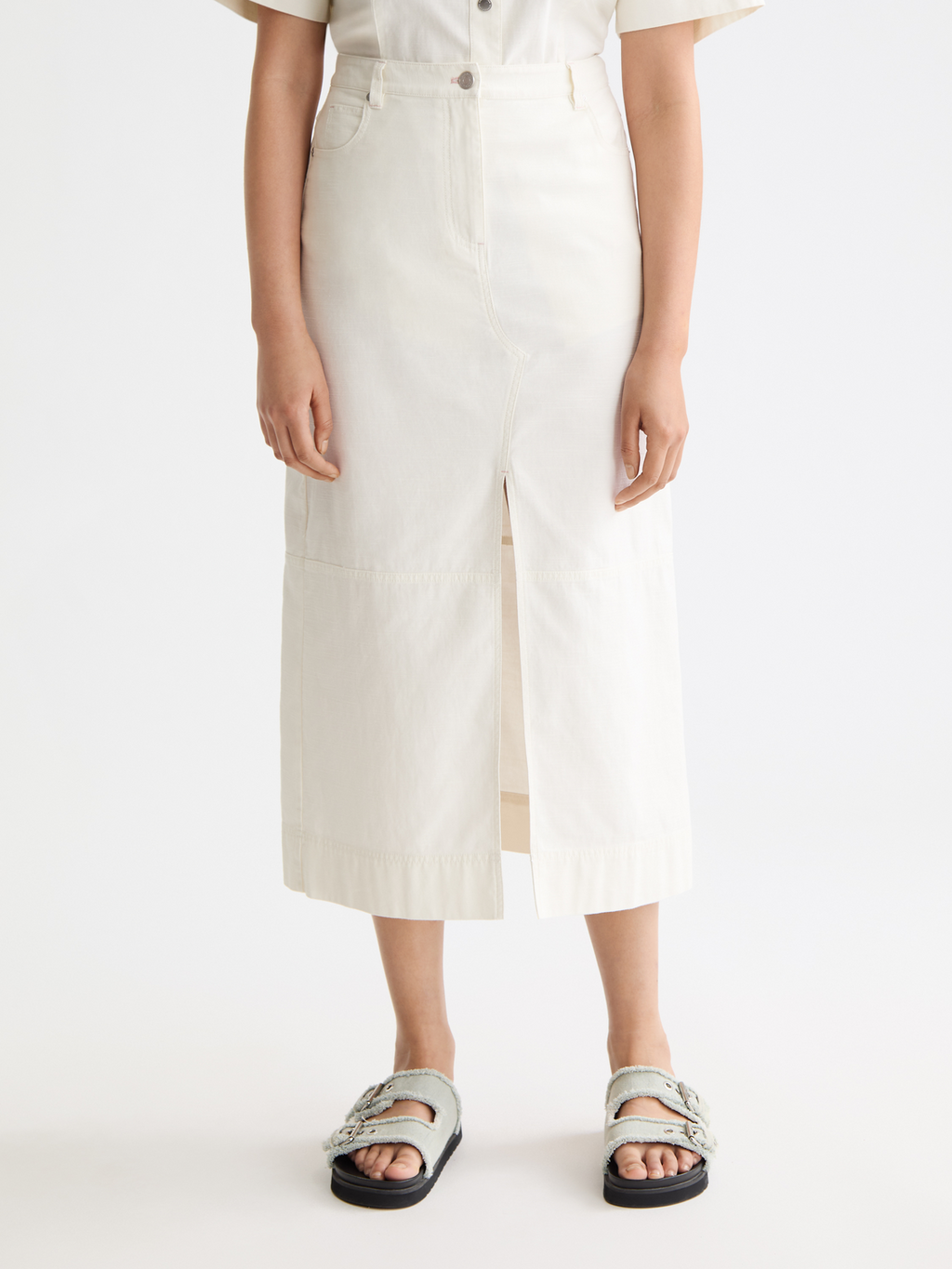 Workwear midi skirt - Eggnog