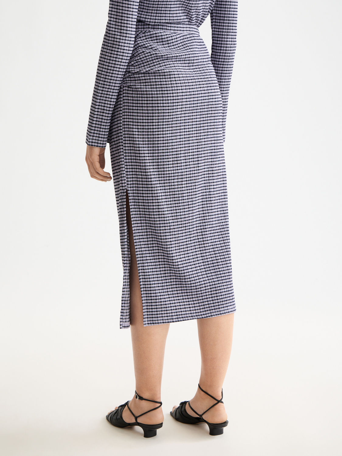 Gingham midi skirt - Sky Captain/ Languid Lavender