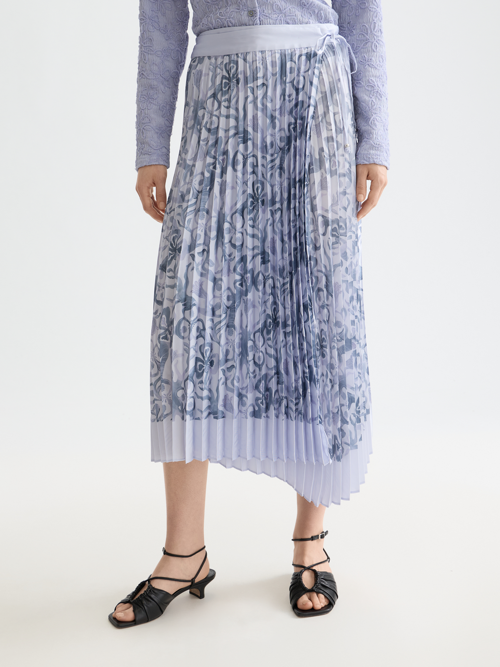Asymmetrical pleated skirt - Dancer Lavender