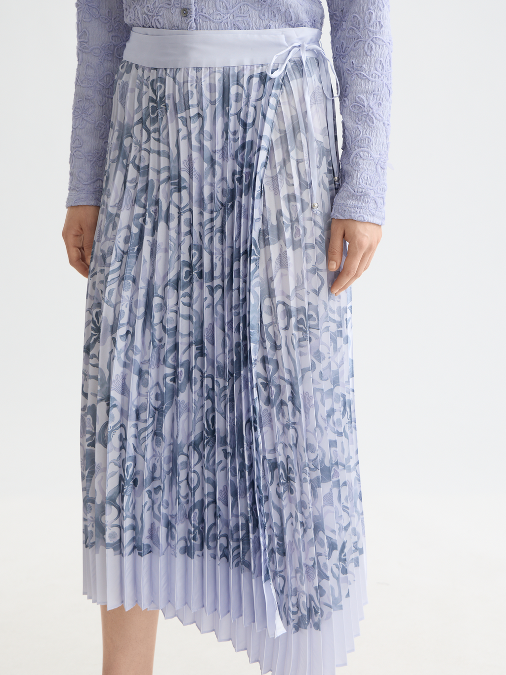 Asymmetrical pleated skirt - Dancer Lavender