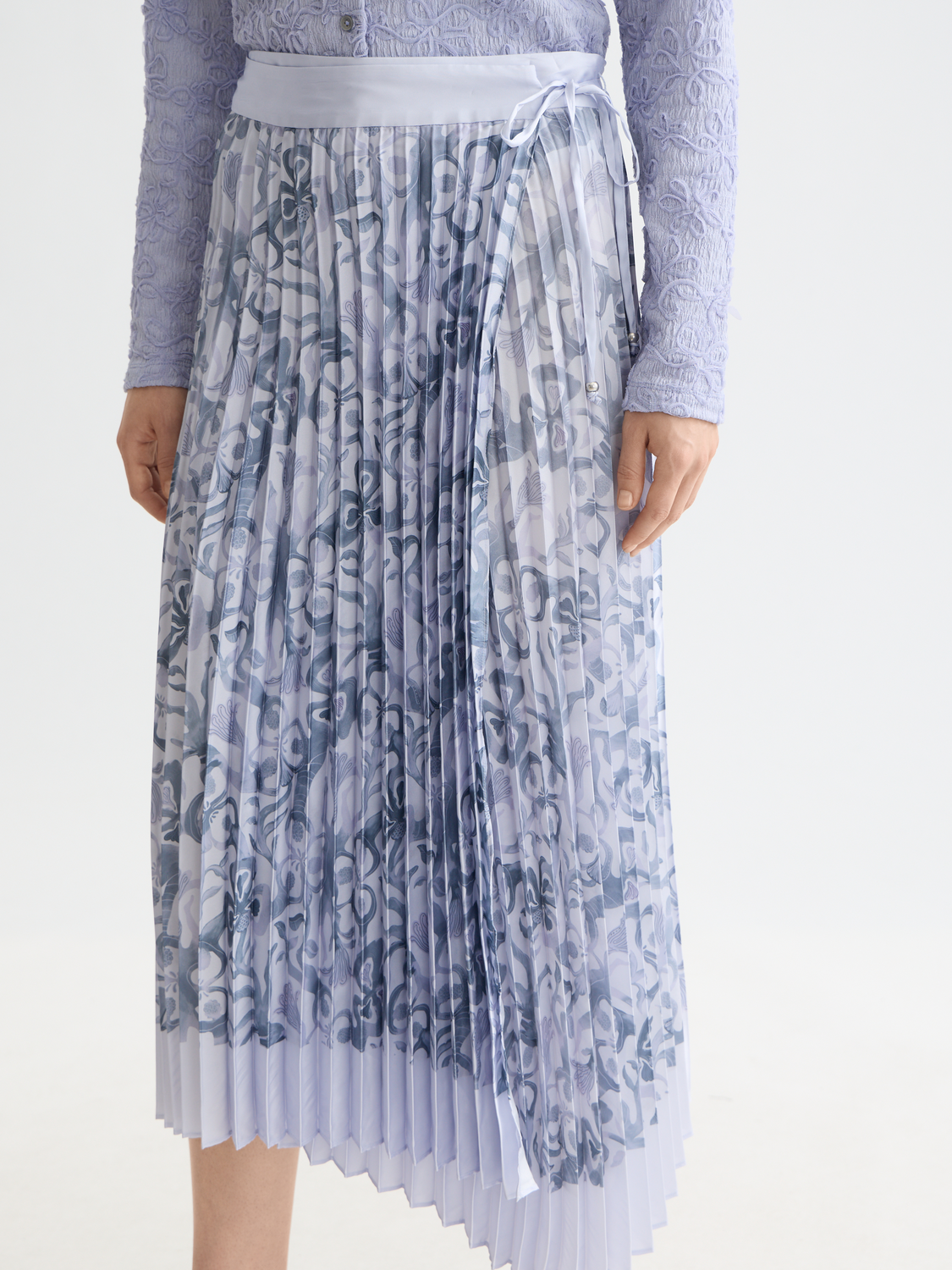 Asymmetrical pleated skirt - Dancer Lavender