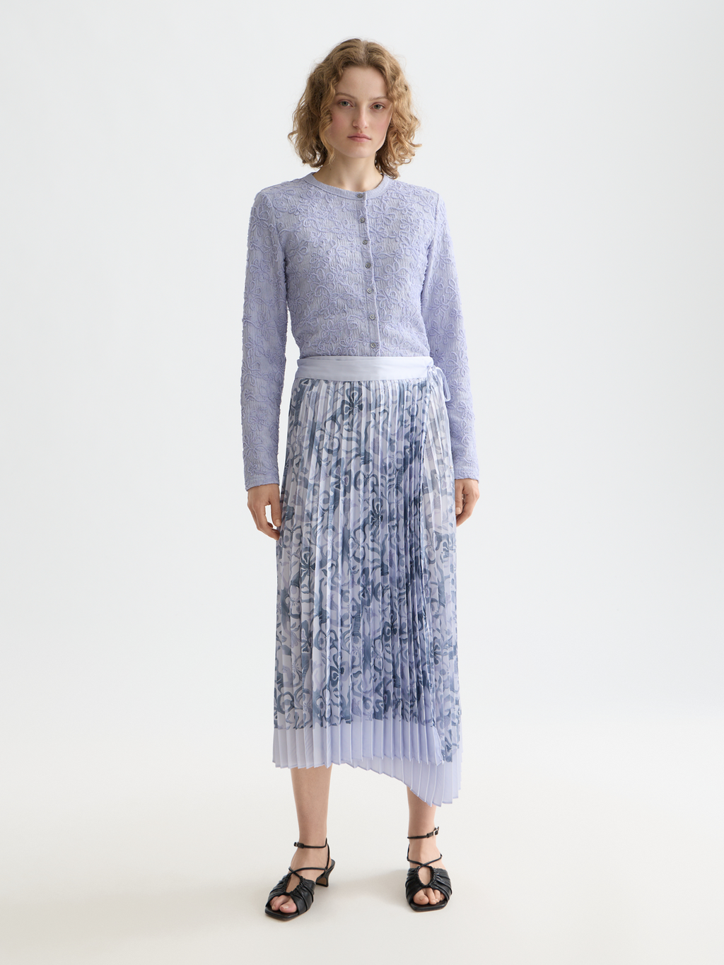 Asymmetrical pleated skirt - Dancer Lavender