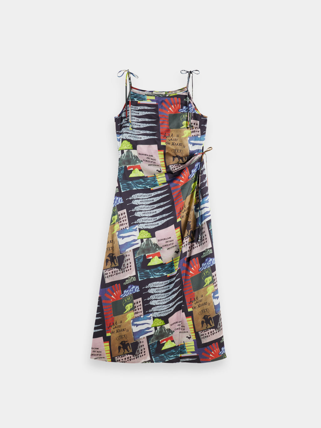Midi slip dress - Art Dept Collage Multicolour