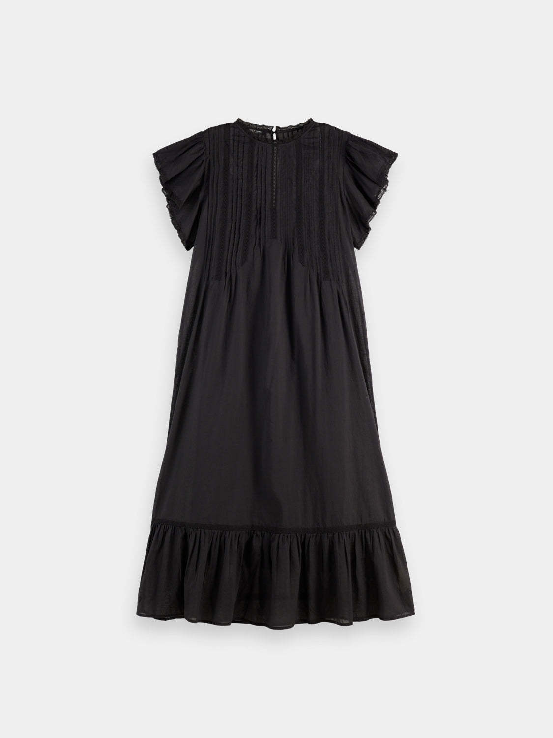 Pleated front maxi dress - Meteorite