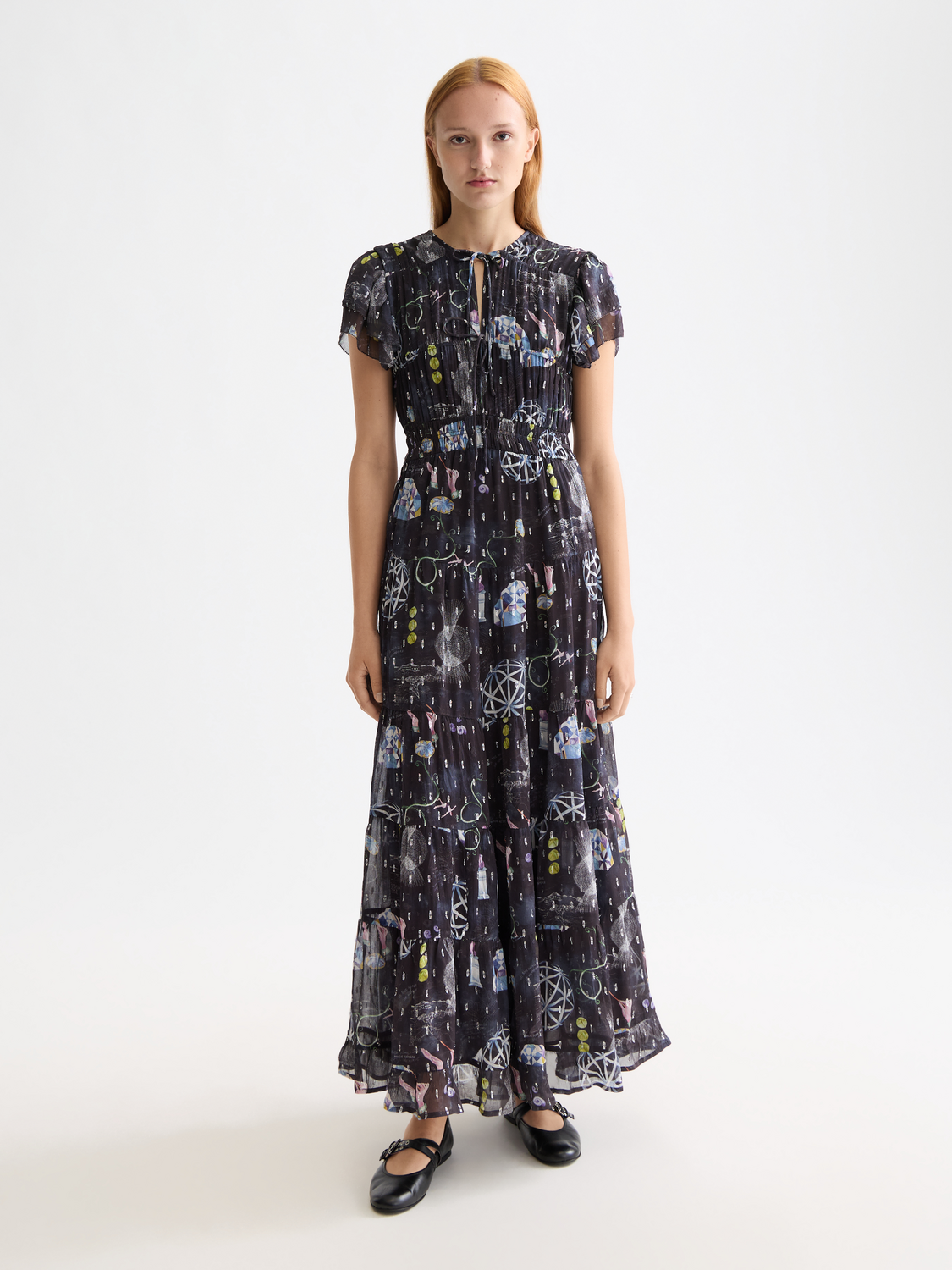 Gathered maxi dress - Black Mountain