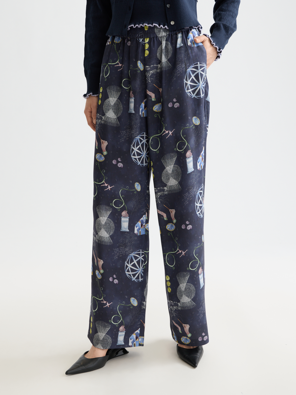 Gia wide fit pants - Black Mountain
