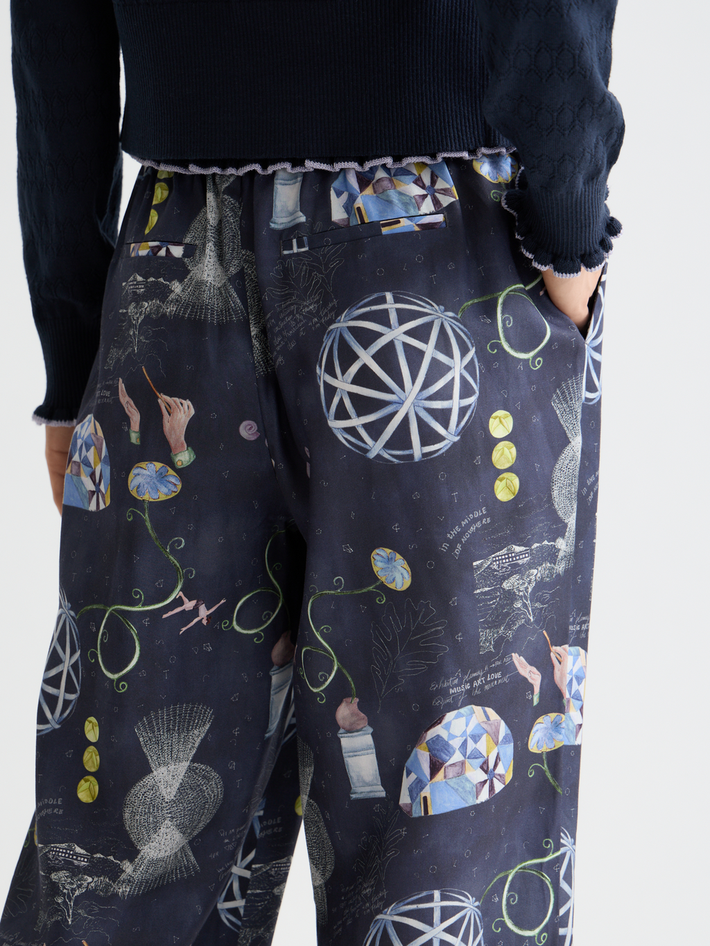 Gia wide fit pants - Black Mountain