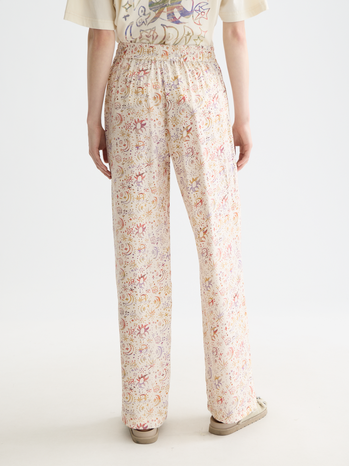 Scotch & Soda - Gia wide-fit pants - Cosmic Sky Eggnog