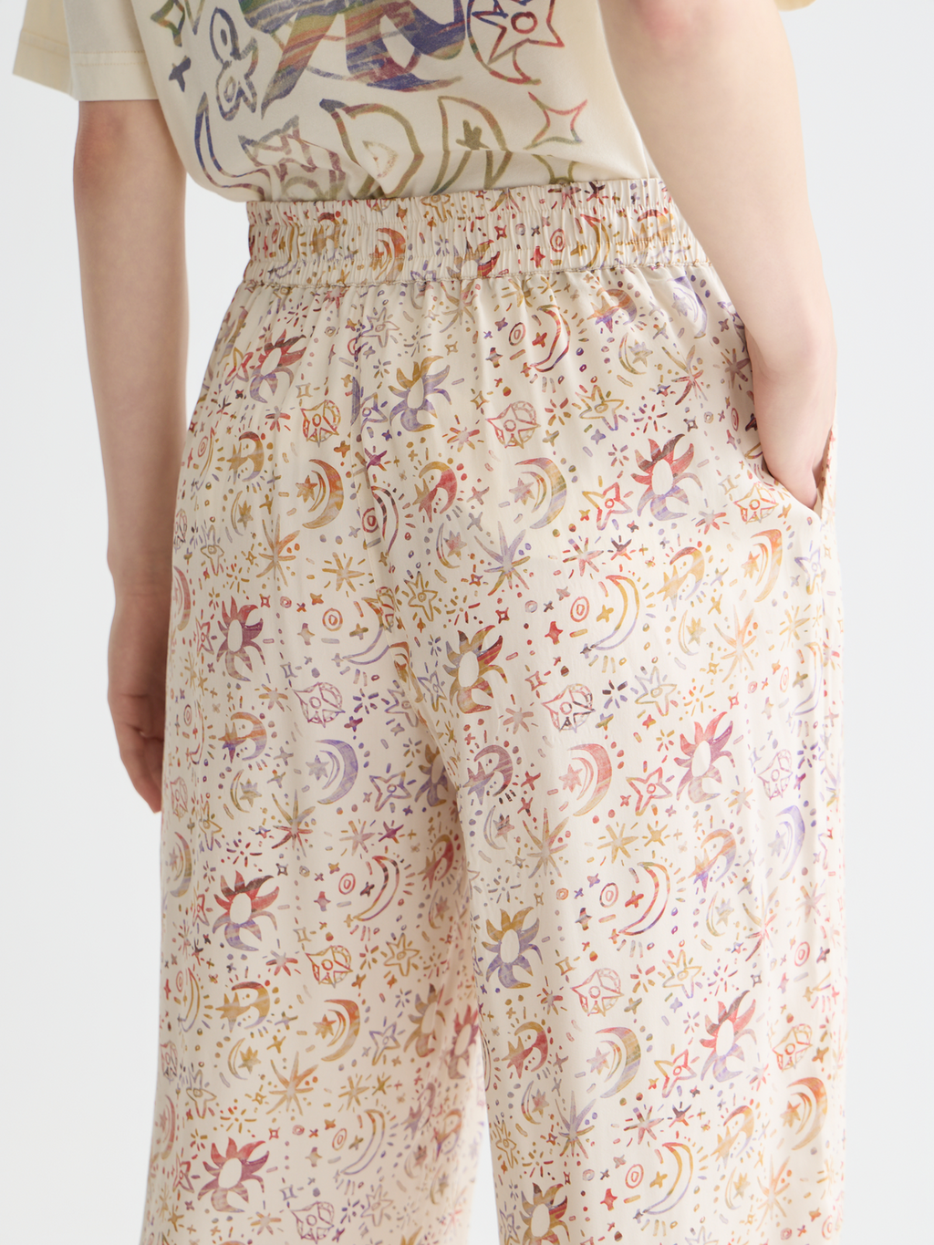 Scotch & Soda - Gia wide-fit pants - Cosmic Sky Eggnog
